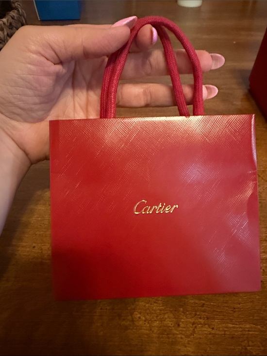 Cartier Jewelry - Cartier Red Mini Gift Bag with Gold Logo
